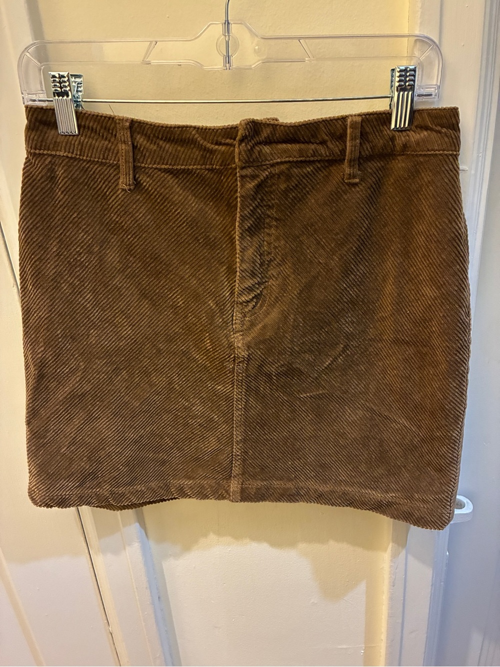 Brown Corduroy Mini, 14.5” waist, 97% Cotton